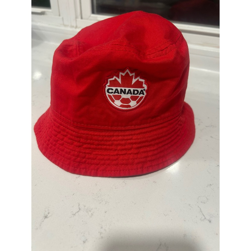 Nike Canada Soccer Bucket Hat Red Cotton Adjustable Adult M‎ L
